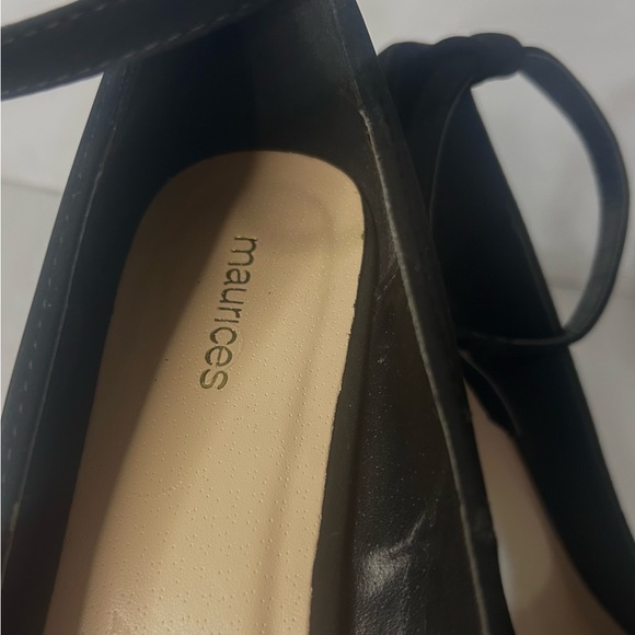 🖤Madeline Black Faux Suede Pumps w/ Ankle Straps and Block Heel🖤 - Picture 3 of 9